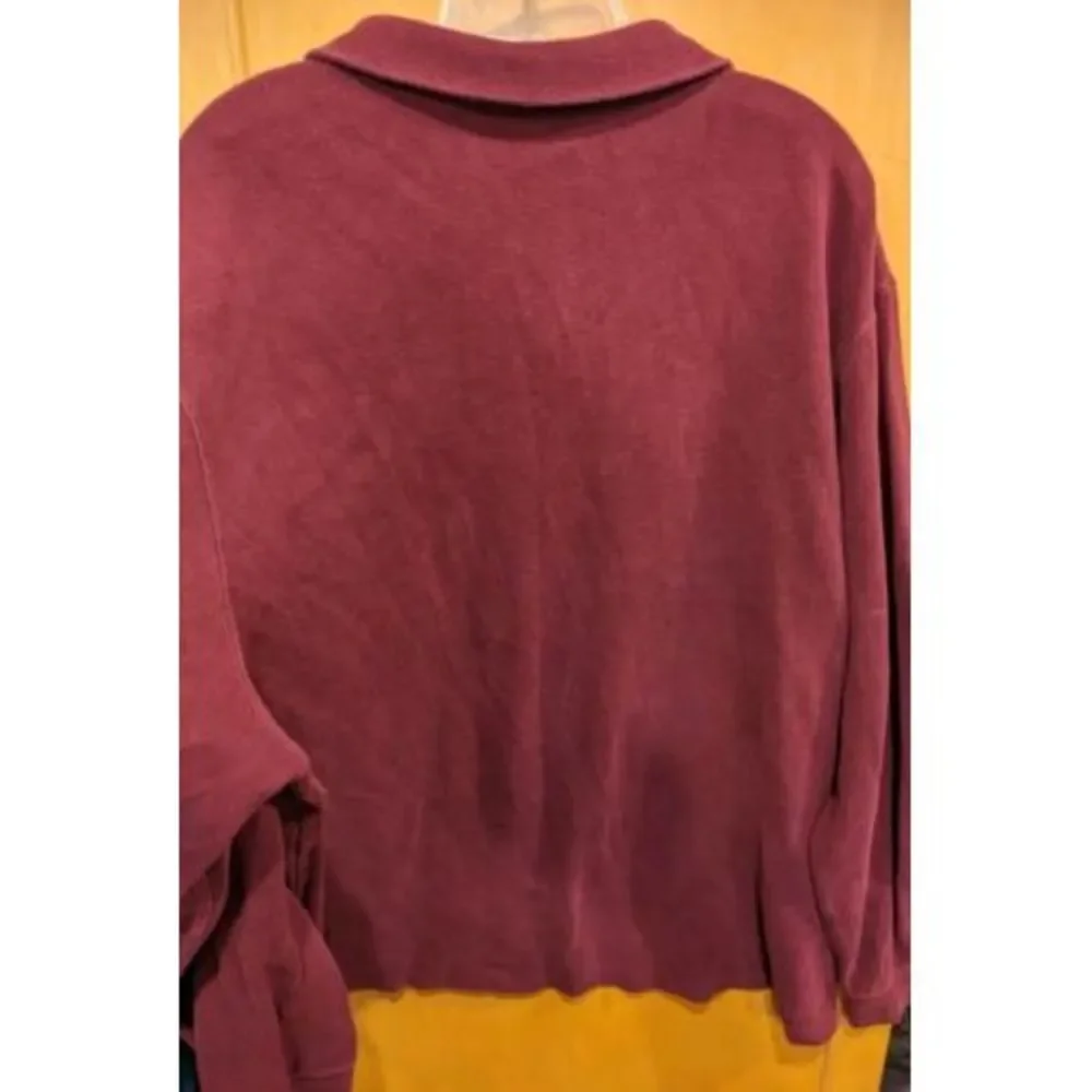 Polo Ralph Lauren Men's Quarte Zip Pullover Sweater Size XXL Cotton Burgundy Fun